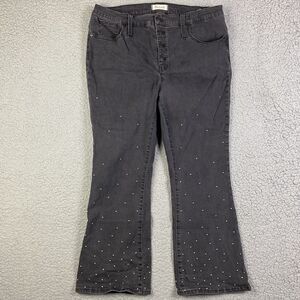 Madewell Black Wash Cali-Demi Boot Jeans‎ Size 33 Metallic Dots